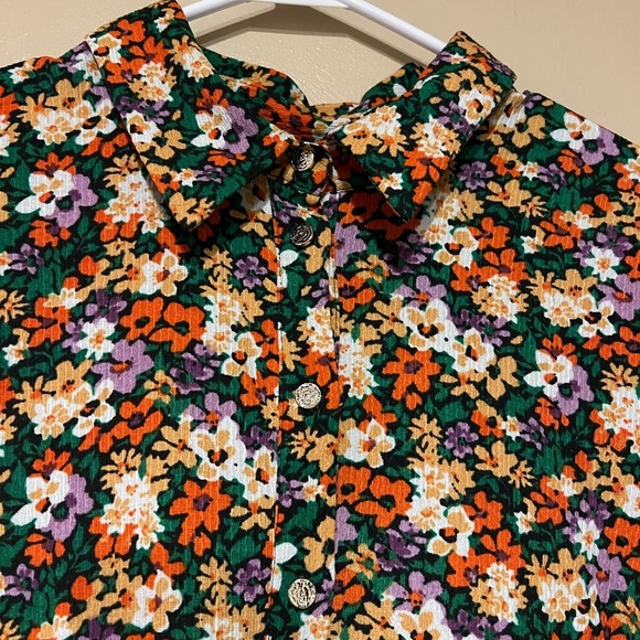 River Island Women's Maxi Floral Collared Tiered Dress Boho Artsy Size 14 - Picture 4 of 9